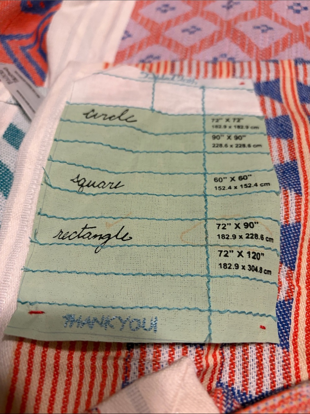 Anthropology Colorful Striped and Geometric Textile tablecloth and 9 napkins - Picture 3 of 5